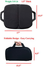 Load image into Gallery viewer, Tektrum Foldable Thick Orthopedic Elastic Gel Seat Cushion with Handle for Home, Office, Car, Chairs, Travel - Relief for Sweaty Bottom, Back, Sciatica Pain, Promotes Healthy Posture (TD-GS1704-BLK)