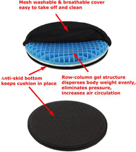 Load image into Gallery viewer, Tektrum Orthopedic Elastic Firm Swivel Gel Seat Cushion Rotatory Chair Pad with 360 Degree Rotation for Home, Office, Chairs, Car - Relief for Sweaty Bottom, Hip Pain – Portable, Comfortable (19036)