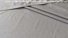 Load and play video in Gallery viewer, Tektrum Heavy Duty 70 inch Round Elegant Waffle Weave Check Jacquard Tablecloth Table Cover - Waterproof/Spill Proof/Stain Resistant/Wrinkle Free/Heavy Duty - Great for Dinner, Banquet, Parties, Wedding (Sliver Grey)
