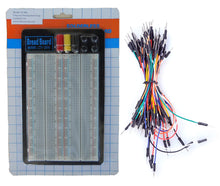 Load image into Gallery viewer, Tektrum Externally Powered Solderless 1660 Tie-Points Experiment Plug-In Breadboard With Aluminum Back Plate And Jumper Wires For Proto-Typing Circuit
