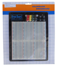 Load image into Gallery viewer, Tektrum Externally Powered Solderless 2200 Tie-Points Experiment Plug-in Breadboard with Aluminum Back Plate, Jumper Wires, Power Module, Wall Adaptor for Proto-Typing Circuit
