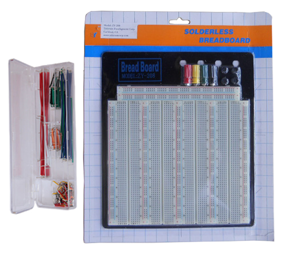 Tektrum Solderless Experiment Plug-In Breadboard Kit With Pre-Formed Solid Jumper Wires For Proto-Typing Circuit (3220 Tie-Points)