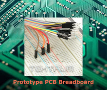 Load image into Gallery viewer, Tektrum Externally Powered Solderless 2200 Tie-Points Experiment Plug-In Breadboard With Aluminum Back Plate And Jumper Wires For Proto-Typing Circuit
