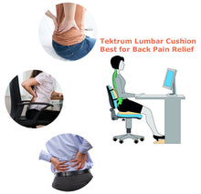 Load image into Gallery viewer, Tektrum Orthopedic Back Support Lumbar Cushion for Home/Office Chair, Car Seat - Ergonomic Thick 3D Design Fit Body Curve, Washable Cover - Best for Back Pain Relief, Improve Posture - Black (TD-QFC015-A-BLK)
