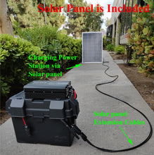 Load image into Gallery viewer, Tektrum Rugged Portable 1500w/3000w Powerpack Power Station, Silent Gas Free Generator, 100Ah Battery, 12V/AC/USB, Charge Solar/Wall/Car - for Emergency, Daily Use - Plug-N-Play (100w Solar Panel)
