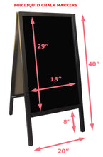 Load image into Gallery viewer, Tektrum Large Sturdy Advertising Double-Side Sidewalk A-Frame Dark Wood Sandwich Sign Board 20&quot;x40&quot;, Free Standing, Easy Erase Writing Surface, for Shops Pubs Restaurants - Liquid Chalk Use
