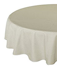 Load image into Gallery viewer, Tektrum Heavy Duty 70 inch Round Elegant Waffle Weave Check Jacquard Tablecloth Table Cover - Waterproof/Spill Proof/Stain Resistant/Wrinkle Free/Heavy Duty - Great for Dinner, Banquet, Parties, Wedding (Beige)
