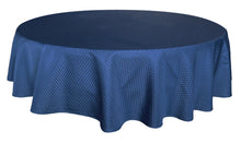 Load image into Gallery viewer, Tektrum Heavy Duty 70 inch Round Elegant Waffle Weave Check Jacquard Tablecloth Table Cover - Waterproof/Spill Proof/Stain Resistant/Wrinkle Free/Heavy Duty - Great for Dinner, Banquet, Parties, Wedding (Navy Blue)
