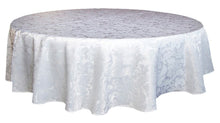 Load image into Gallery viewer, Tektrum Heavy Duty 70 inch Round Damask Jacquard Tablecloth Table Cover - Waterproof/Spill Proof/Stain Resistant/Wrinkle Free - Great for Banquet, Parties, Dinner, Kitchen, Wedding (White)
