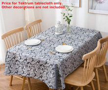 Load image into Gallery viewer, Tektrum Heavy Duty Square/Rectangular Damask Jacquard Tablecloth Table Cover - Waterproof/Spill Proof/Stain Resistant/Wrinkle Free - Great for Banquet, Parties, Dinner, Kitchen, Wedding (Stone Blue)
