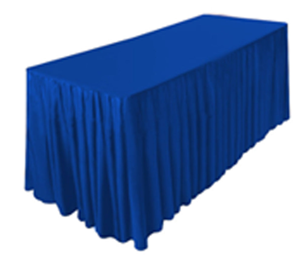 Tektrum 6ft/8ft Long Fitted Table DJ Jacket Skirt Cover For Trade Show - Thick/Heavy Duty/Durable Fabric - Royal Blue Color