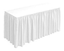Load image into Gallery viewer, Tektrum 6ft/8ft Long Fitted Table DJ Jacket Skirt Cover For Trade Show - Thick/Heavy Duty/Durable Fabric - White Color
