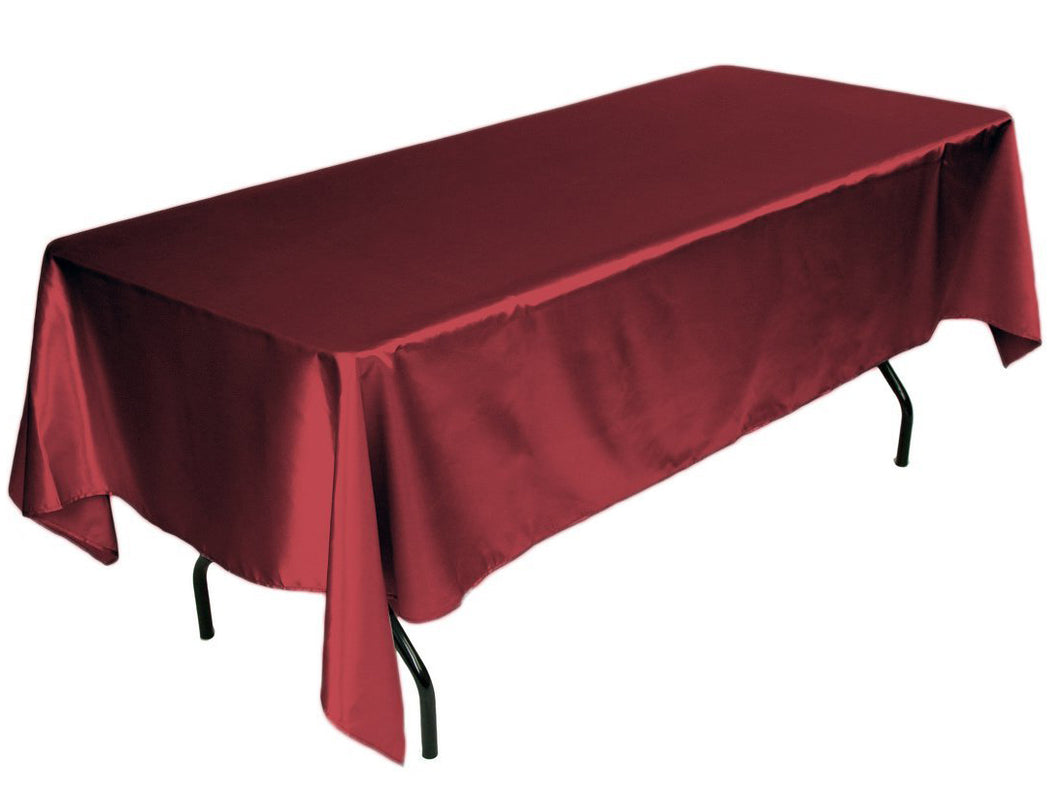 Tektrum Rectangular Silky Satin Tablecloth - Premium Fabric - Best for Wedding Party Banquet Events Restaurant Kitchen Dining Decoration - Burgundy Color