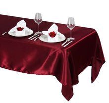 Load image into Gallery viewer, Tektrum Rectangular Silky Satin Tablecloth - Premium Fabric - Best for Wedding Party Banquet Events Restaurant Kitchen Dining Decoration - Burgundy Color
