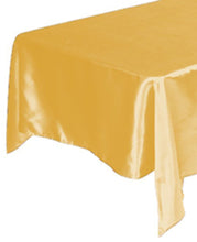 Load image into Gallery viewer, Tektrum Square Silky Satin Tablecloth - Premium Fabric - Best for Wedding Party Banquet Events Restaurant Kitchen Dining Decoration - Gold Color
