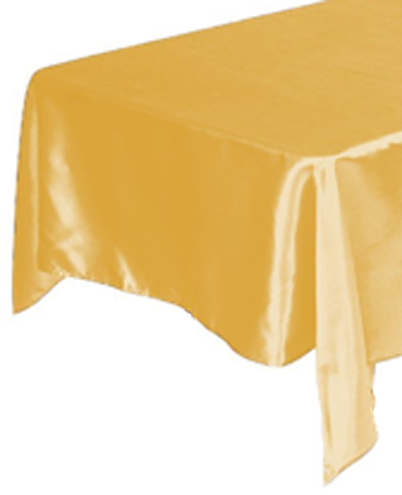 Tektrum Square Silky Satin Tablecloth - Premium Fabric - Best for Wedding Party Banquet Events Restaurant Kitchen Dining Decoration - Gold Color
