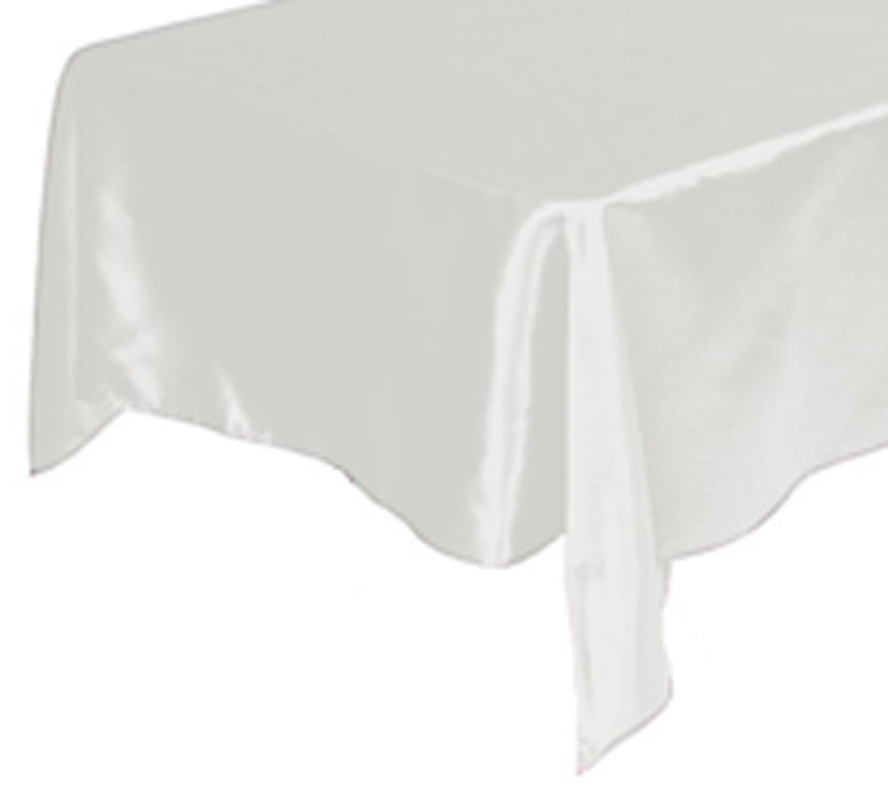 Tektrum Square Silky Satin Tablecloth - Premium Fabric - Best for Wedding Party Banquet Events Restaurant Kitchen Dining Decoration - White Color