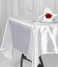 Load image into Gallery viewer, Tektrum Square Silky Satin Tablecloth - Premium Fabric - Best for Wedding Party Banquet Events Restaurant Kitchen Dining Decoration - White Color
