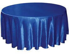 Load image into Gallery viewer, Tektrum 108 inch Round Silky Satin Tablecloth - Premium Fabric - Best for Wedding Party Banquet Events Restaurant Kitchen Dining Decoration - Royal Blue Color
