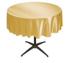 Load image into Gallery viewer, Tektrum 52 inch Round Silky Satin Tablecloth - Premium Fabric - Best for Wedding Party Banquet Events Restaurant Kitchen Dining Decoration - Gold Color
