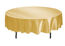 Load image into Gallery viewer, Tektrum 70inch/90inch Round Silky Satin Tablecloth - Premium Fabric - Best for Wedding Party Banquet Events Restaurant Kitchen Dining Decoration - Gold Color
