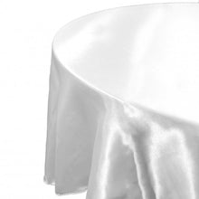 Load image into Gallery viewer, Tektrum 108 inch Round Silky Satin Tablecloth - Premium Fabric - Best for Wedding Party Banquet Events Restaurant Kitchen Dining Decoration - White Color

