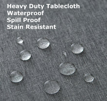 Load image into Gallery viewer, Tektrum Round Faux Linen Textured Tablecloth Table Cover - Waterproof/Spill Proof/Stain Resistant/Wrinkle Free/Heavy Duty - Great for Banquet, Parties, Dinner, Kitchen, Wedding (Charcoal)

