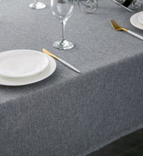 Load image into Gallery viewer, Tektrum Square/Rectangular Faux Linen Textured Tablecloth Table Cover - Waterproof/Spill Proof/Stain Resistant/Wrinkle Free/Heavy Duty - Great for Banquet, Parties, Dinner, Kitchen, Wedding (Charcoal)
