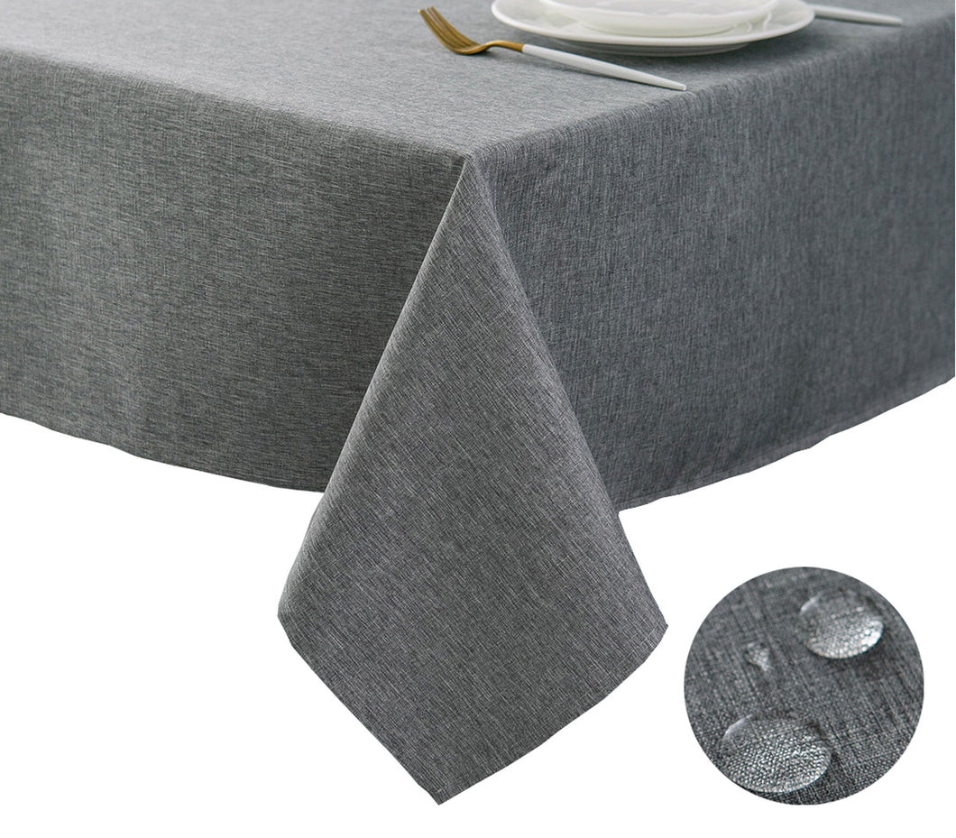 Tektrum Square/Rectangular Faux Linen Textured Tablecloth Table Cover - Waterproof/Spill Proof/Stain Resistant/Wrinkle Free/Heavy Duty - Great for Banquet, Parties, Dinner, Kitchen, Wedding (Charcoal)