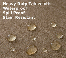 Load image into Gallery viewer, Tektrum Round Faux Linen Textured Tablecloth Table Cover - Waterproof/Spill Proof/Stain Resistant/Wrinkle Free/Heavy Duty - Great for Banquet, Parties, Dinner, Kitchen, Wedding (Flax)
