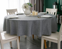 Load image into Gallery viewer, Tektrum Round Faux Linen Textured Tablecloth Table Cover - Waterproof/Spill Proof/Stain Resistant/Wrinkle Free/Heavy Duty - Great for Banquet, Parties, Dinner, Kitchen, Wedding (Charcoal)
