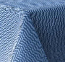 Load image into Gallery viewer, Tektrum Square/Rectangular Herringbone Jacquard Textured Tablecloth Table Cover - Waterproof/Spill Proof/Stain Resistant/Wrinkle Free/Heavy Duty -Great for Banquet, Parties, Dinner, Wedding (Blue)
