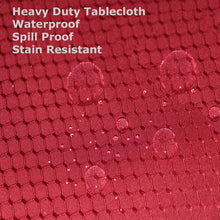 Load image into Gallery viewer, Tektrum Heavy Duty Square/Rectangular Elegant Waffle Weave Check Jacquard Tablecloth Table Cover - Waterproof/Spill Proof/Stain Resistant/Wrinkle Free/Heavy Duty - Great for Dinner, Banquet, Parties, Wedding (Wine Red)

