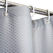 Load image into Gallery viewer, Tektrum Heavy Duty Waffle Weave Jacquard Shower Curtain with Hooks for Hotel Home, Water Repellent Bathroom Curtains, Rust Proof Metal Grommets (Grey)
