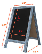 Load image into Gallery viewer, Tektrum Large Sturdy Vintage Rustic Wood Magnetic Double-Side Sidewalk A-Frame Sandwich Chalkboard Sign Board 20&quot;x40&quot;, Free Standing, Easy Erase Writing Surface, for Shops Pubs - Rustic Blue Finish
