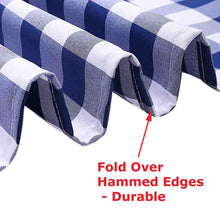 Load image into Gallery viewer, Tektrum Waterproof Round Checker Checkered Tablecloth Table Cover -Spill Proof/Stain Resistant/Wrinkle Free-for Camping Picnic, Dinner, Restaurant (Blue and White)

