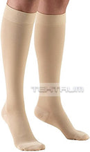 Load image into Gallery viewer, Tektrum - A Pair of Knee High Firm Graduated Compression Socks Stockings 23-32mmHg for Men Women - for Nurses, Maternity Pregnancy, Running, Sports, Flight Travel - Closed Toe (Beige)
