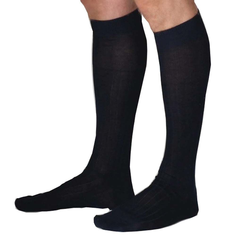Tektrum - A Pair of Knee High Firm Graduated Compression Socks Stockings 23-32mmHg for Men Women - for Nurses, Maternity Pregnancy, Running, Sports, Flight Travel - Closed Toe (Black)