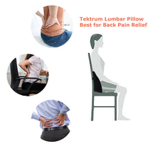 Load image into Gallery viewer, Tektrum Back Support Orthopedic Lumbar Pillow for Car Seat, Home/Office Chair, Sofa, Travel, Backrest - Ergonomic 3D Design Fit Body Curve, Washable Cover - Lower Back Pain Relief - Black (TD-QFC002-BLK)
